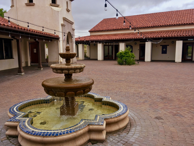 Martinelli Event Center courtyard and fountain